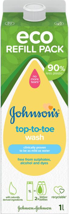 JOHNSON'S® Gel mycí pro tělo a vlásky, náhradní náplň 1000 ml - obrázek 1