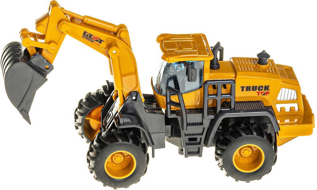 Auto bagr pracovní stroj na setrvačník 1:55 plastový model - obrázek 1