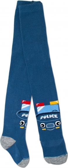 Baby Nellys Baby Nellys Bavlněné punčocháče - Policie tm. modré, veľ. 92/98 92-98 (18-36m) - obrázek 1