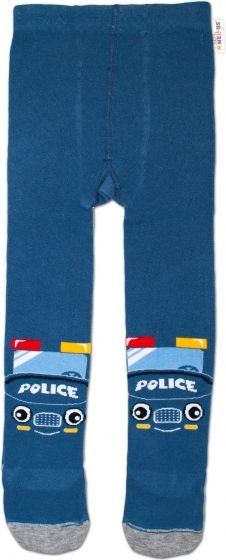 Baby Nellys Baby Nellys Bavlněné punčocháče - Policie tm. modré, veľ. 92/98 92-98 (18-36m) - obrázek 2