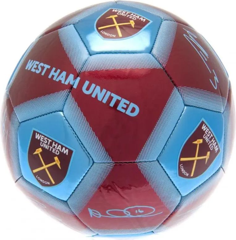 Fotbalový Ráj Fotbalový Míč West Ham United FC S Podpisy Hráčů - obrázek 1