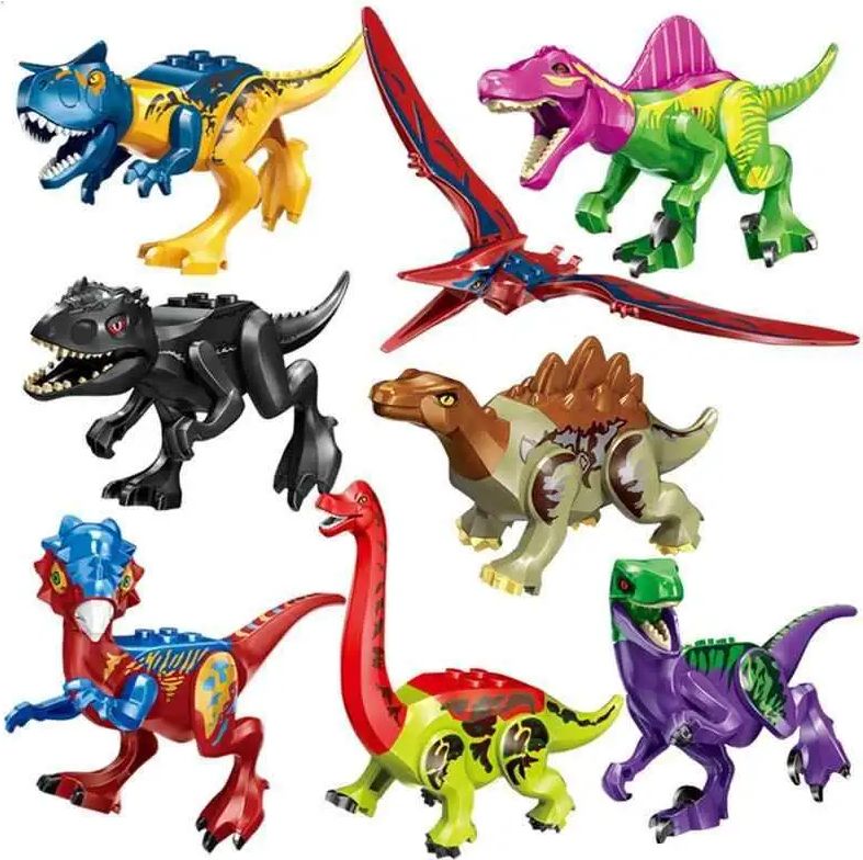 KOPF Figurky Jurský park dinosauři kompatibilní sada 8ks II 8cm barevní - obrázek 1