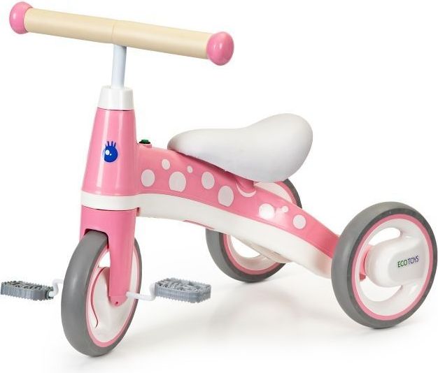 EcoToys Dětská tříkolka s pedály | růžová - obrázek 1