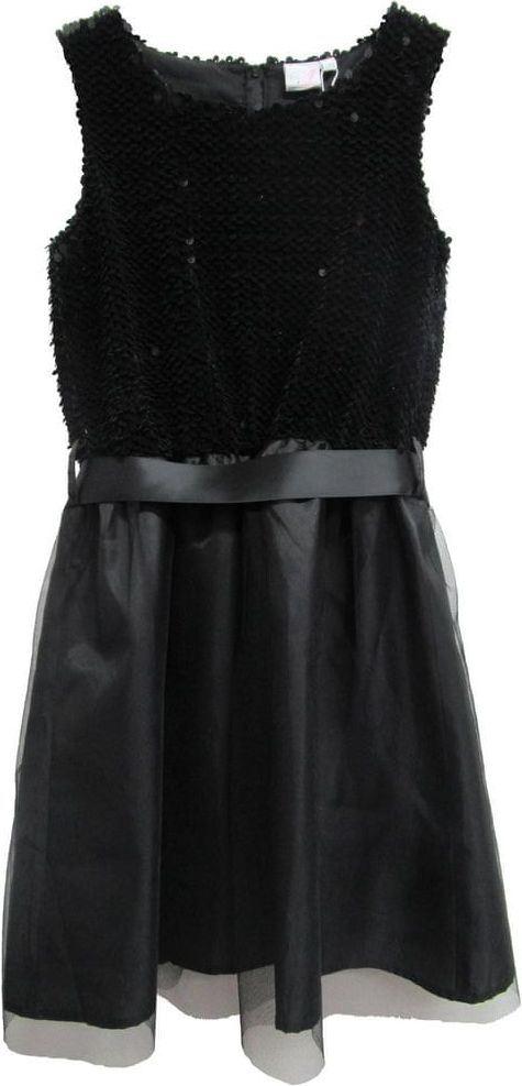 Topo dívčí šaty s flitry 176 černá - obrázek 1
