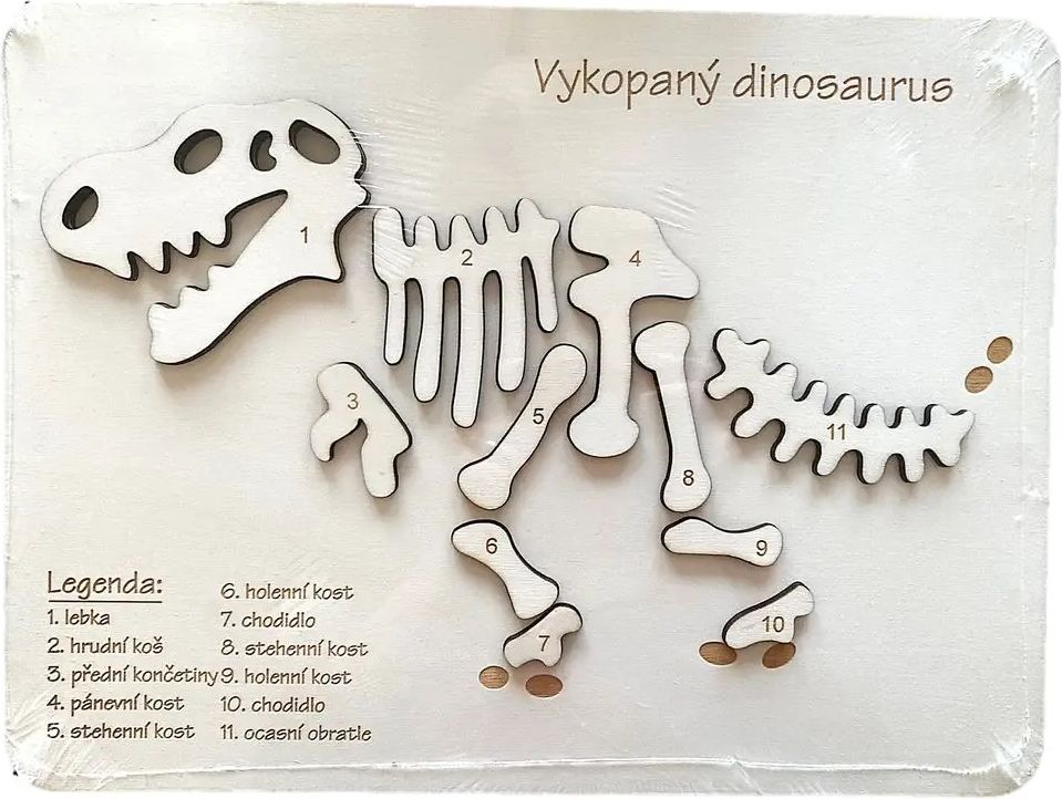 Think Creative Dinosaurus - vkládací dřevěná deska 30x40 cm - obrázek 1