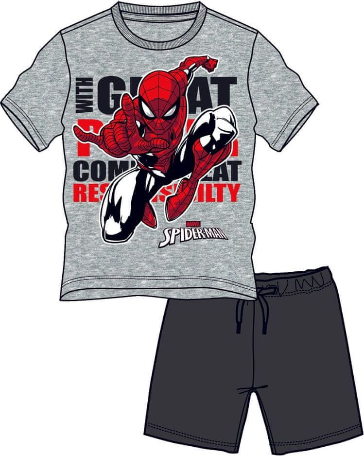 Disney by Arnetta chlapecký letní set Spiderman 98 šedá - obrázek 1