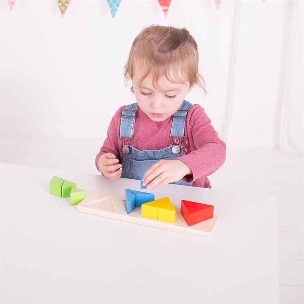 Bigjigs Toys Vkládací puzzle zlomky trojúhelníky - obrázek 2