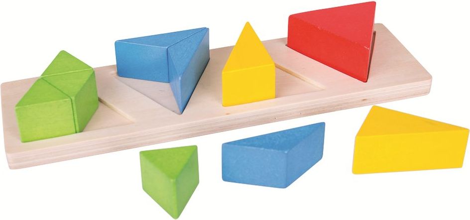 Bigjigs Toys Vkládací puzzle zlomky trojúhelníky - obrázek 3