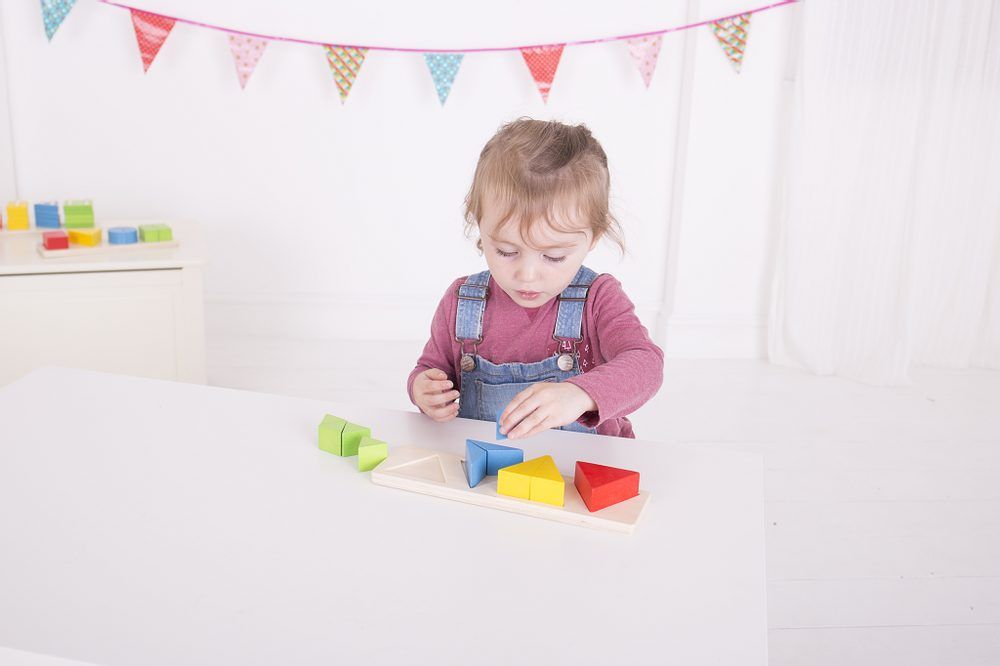 Bigjigs Toys Vkládací puzzle zlomky trojúhelníky - obrázek 4