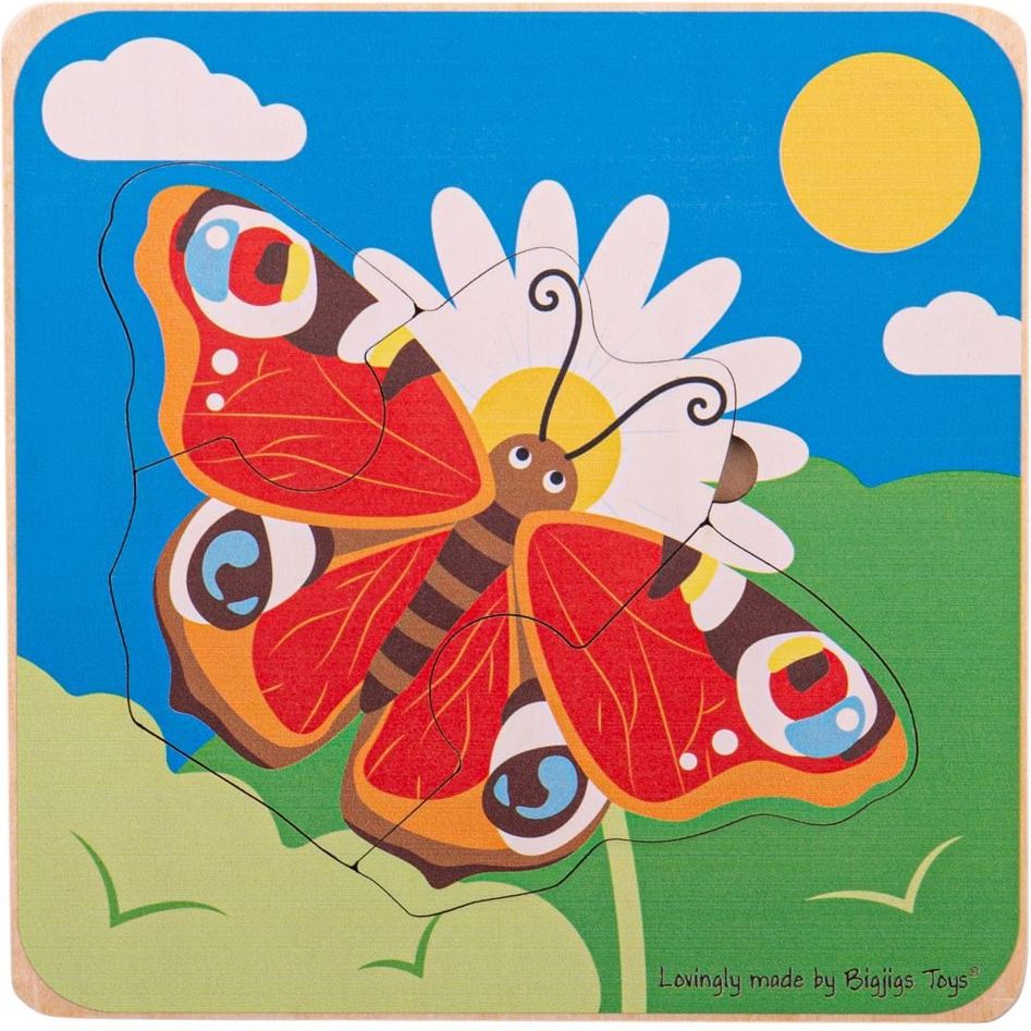 Bigjigs Toys Vkládací puzzle životní cykly motýla - obrázek 1