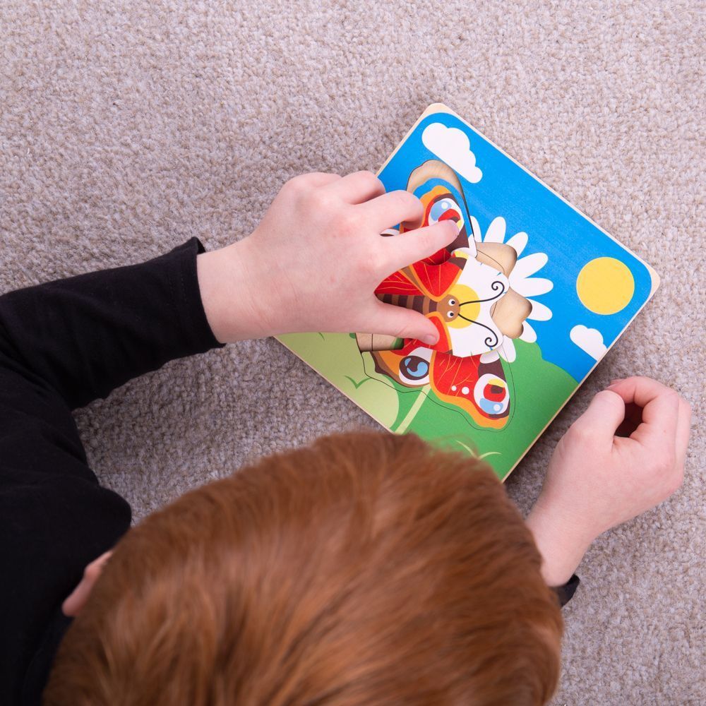 Bigjigs Toys Vkládací puzzle životní cykly motýla - obrázek 4