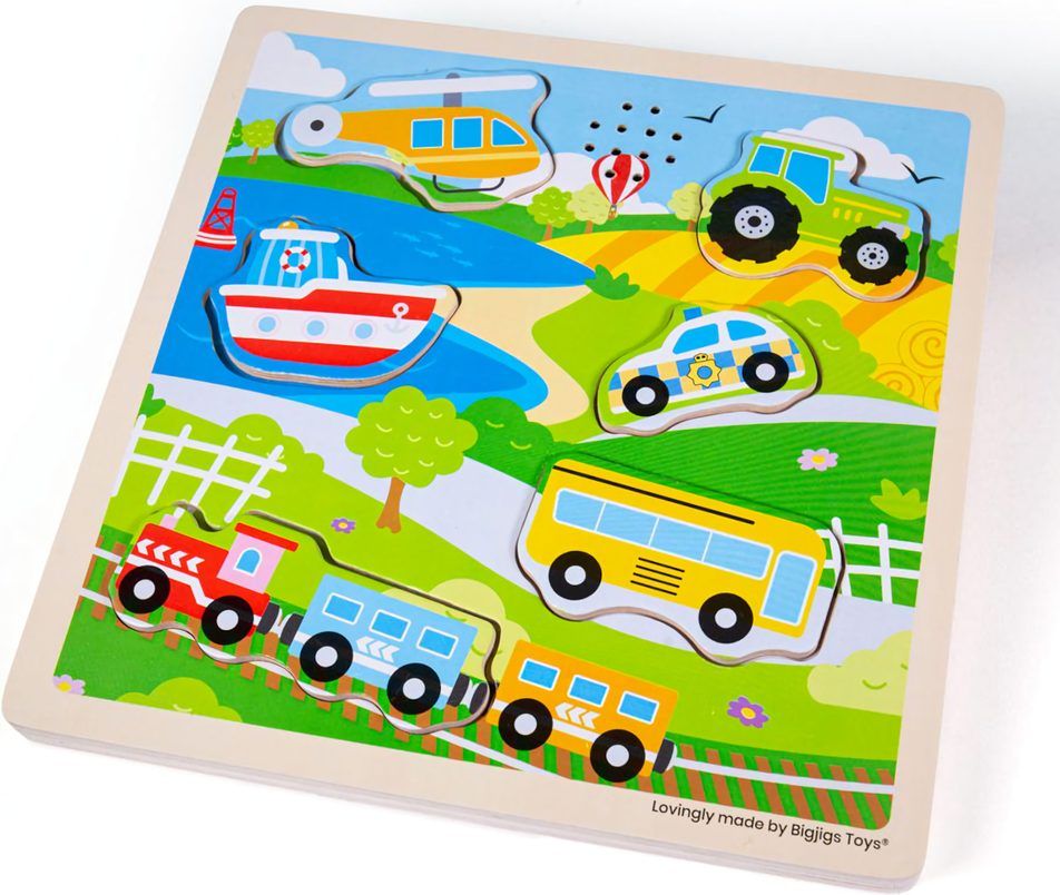 Bigjigs Toys Vkládačka se zvukem Doprava - obrázek 1