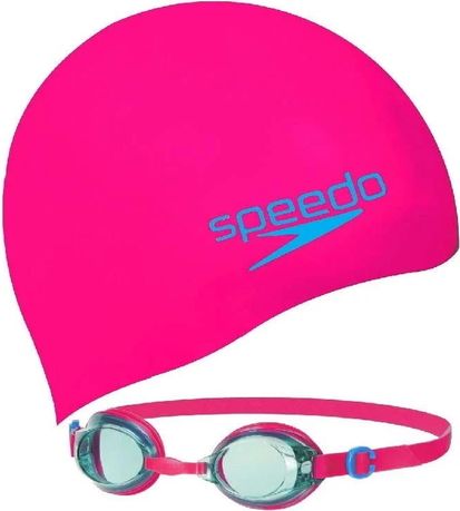 Set dětských plaveckých brýlí Speedo Jet a čepice růžový - obrázek 1