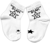 Dětské ponožky bavlna - LITTLE STAR bílé s černou - vel.122-128 - obrázek 2