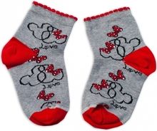 Dětské ponožky bavlna - MINNIE LOVE šedé s červenou - vel.92-98 - obrázek 2