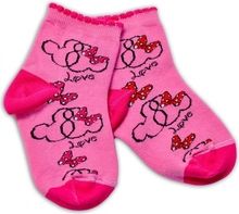 Dětské ponožky bavlna - MINNIE LOVE růžové - vel.92-98 - obrázek 1