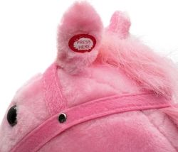 Plyšová houpací hračka se zvuky - KONÍK FIONA růžový - BabyMix - obrázek 3