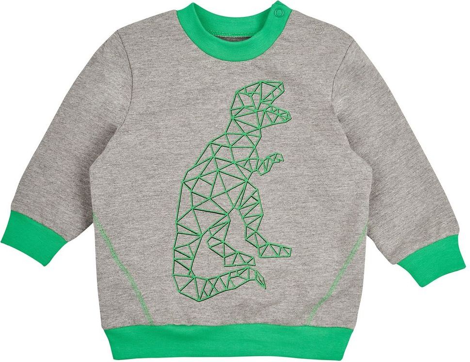 Garnamama chlapecká mikina s dinosaurem 74 šedá/zelená - obrázek 1