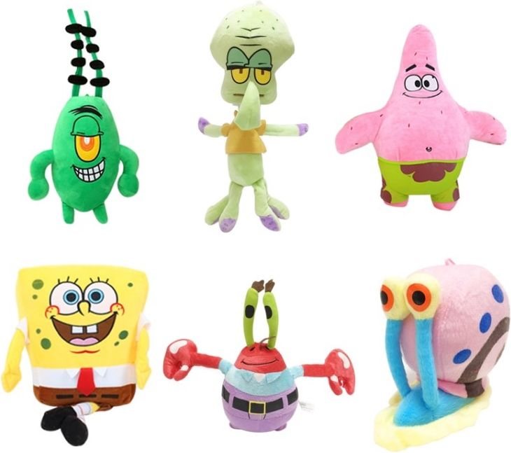 SET plyšáků Spongebob 6 ks 20 cm - obrázek 1