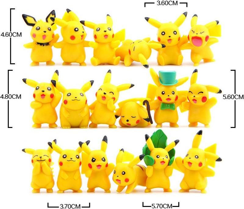 Figurky Pikachu 3-6 cm Pokemon 18 ks - obrázek 2