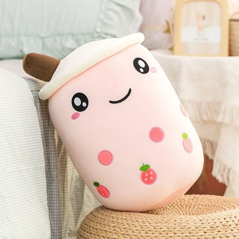 Plyšák Bubble Tea Růžový 35 cm - obrázek 1