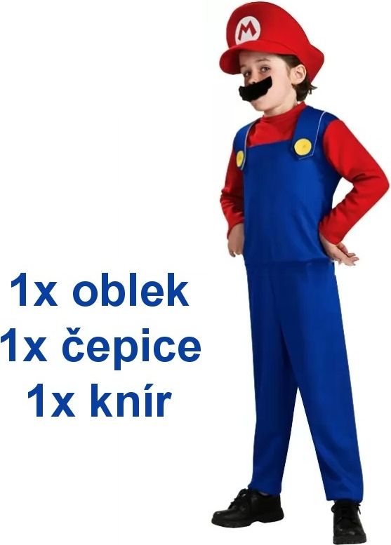 Dětský kostým Super Mario 120-130 cm 120 - 130 cm - obrázek 2