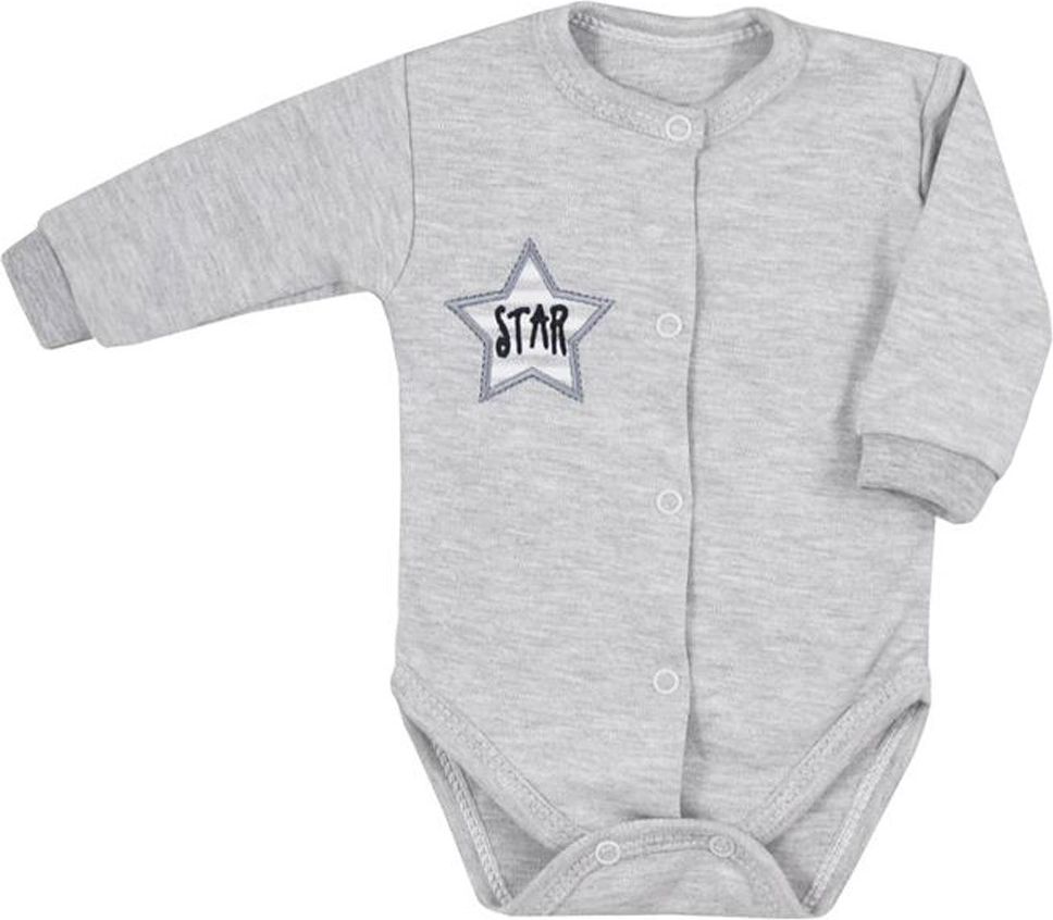 Kojenecké celorozepínací body Koala Star šedé - 68 (4-6m)