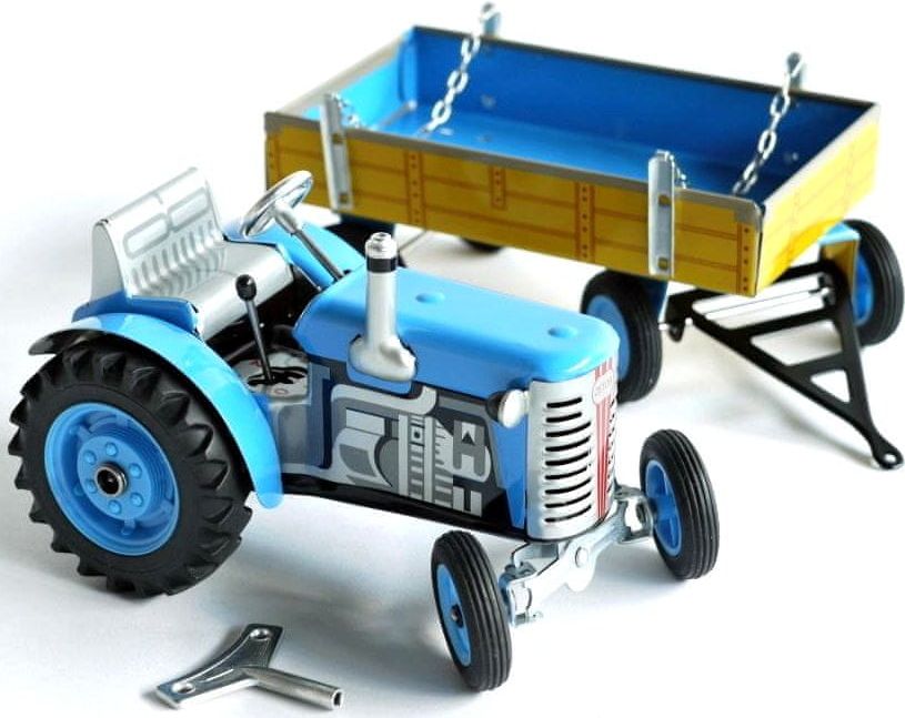 KOVAP Traktor Zetor s valníkem na klíček modrý - obrázek 1