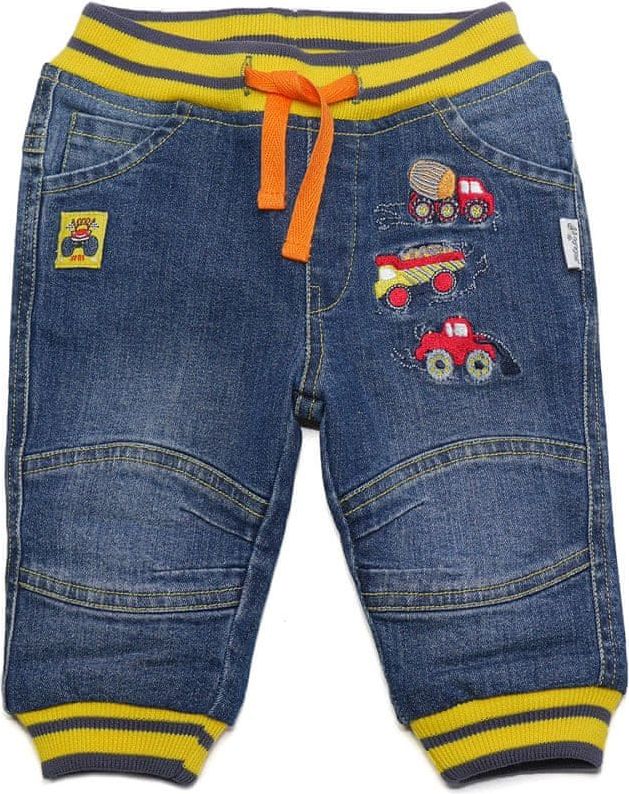 Gelati chlapecké džínové kalhoty s autíčky 68 modrá - obrázek 1