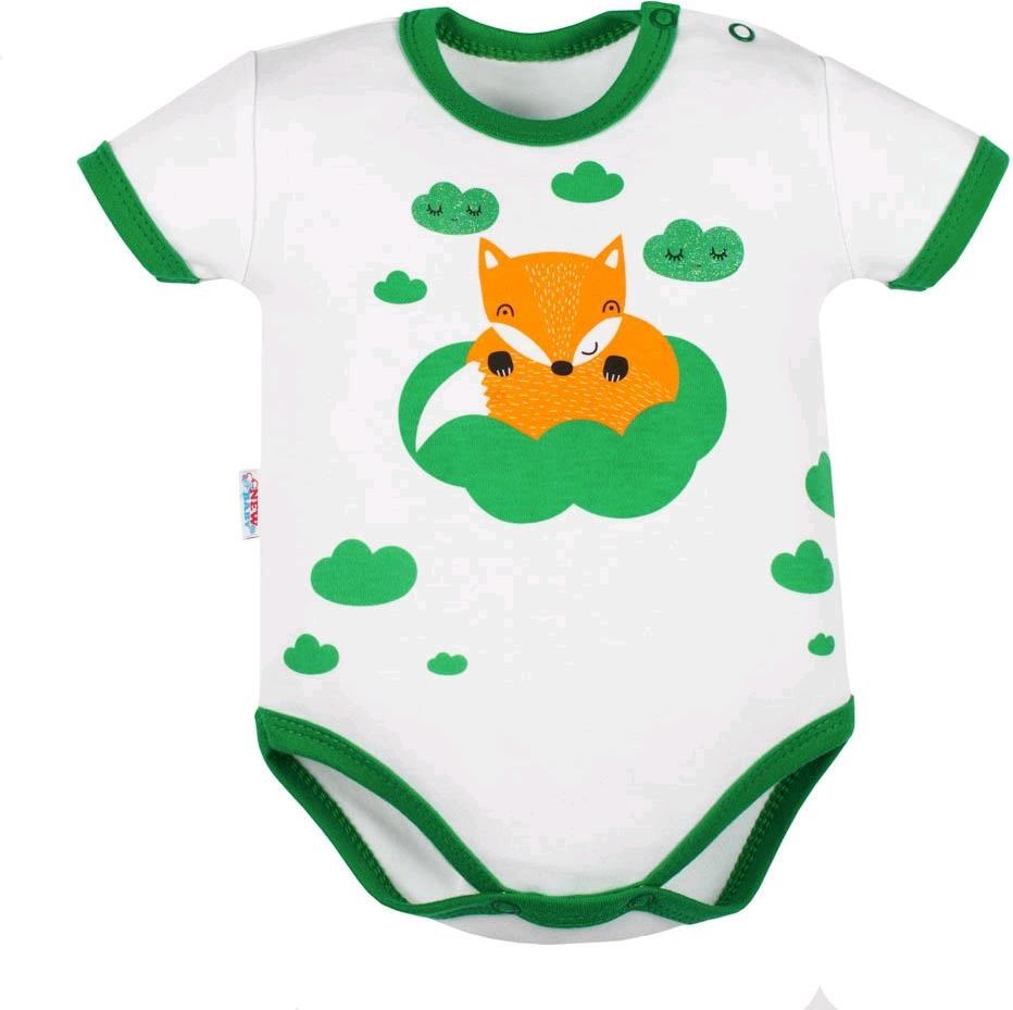 Kojenecké body s krátkým rukávem New Baby Liška zelená&nbsp;-&nbsp;80 (9-12m) - obrázek 1