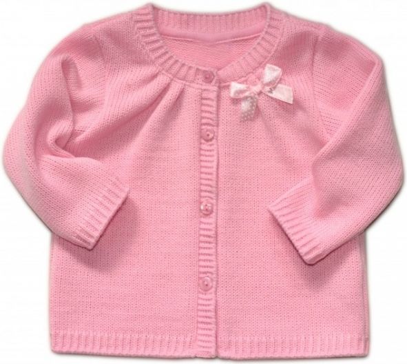 K-Baby Kojenecký svetřík K-Baby s mašličkou - růžový, vel. 68 68 (4-6m) - obrázek 1