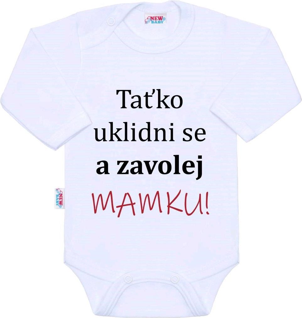 Body s potiskem New Baby a zavolej MAMKU!&nbsp;-&nbsp;68 (4-6m) - obrázek 1