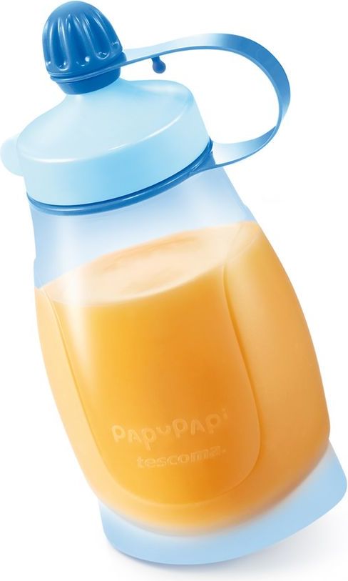 Tescoma Pružná láhev PAPU PAPI 200 ml, se lžičkou, modrá - obrázek 1