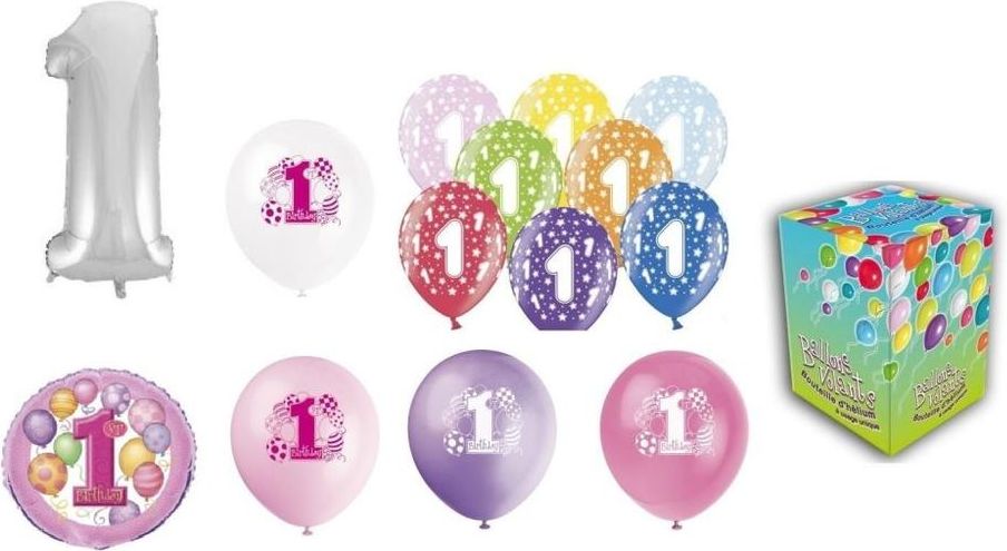 Helium sada 1.NAROZENINY VELKÁ OSLAVA HOLKY + 20 latexových a fóliových balónků - obrázek 1