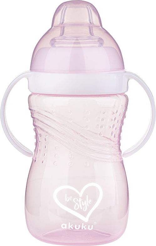 Hrníček se silikonovým náustkem Akuku 280ml růžový - obrázek 1