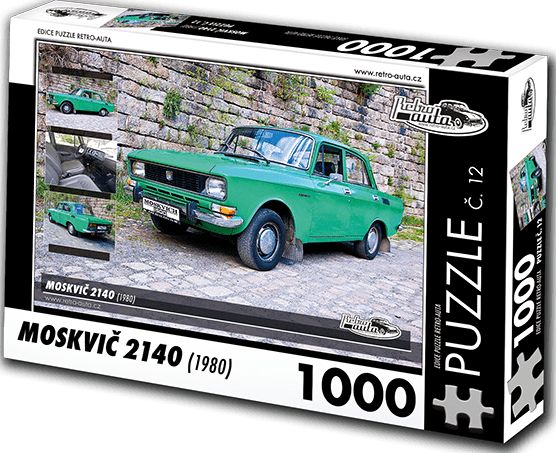 RETRO-AUTA Puzzle č. 12 Moskovič 2140 (1980) 1000 dílků - obrázek 1