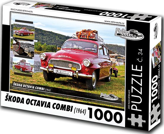 RETRO-AUTA Puzzle č. 34 Škoda Octavia Combi (1964) 1000 dílků - obrázek 1