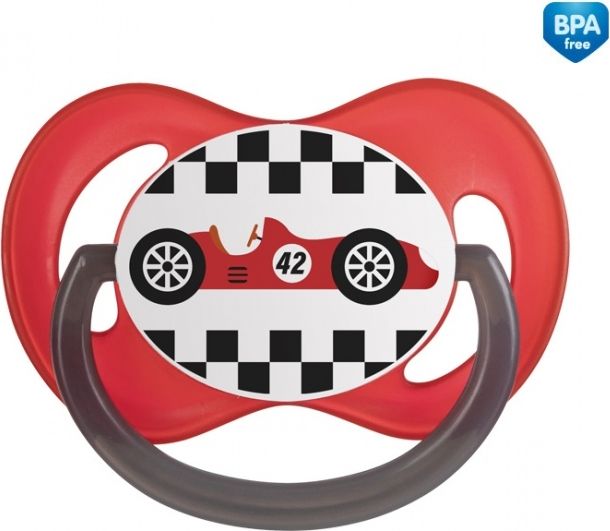 Canpol babies Dudlík symetrický Racing 18 m+ C - červený - obrázek 1