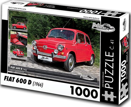RETRO-AUTA Puzzle č. 41 Fiat 600 D (1966) 1000 dílků - obrázek 1