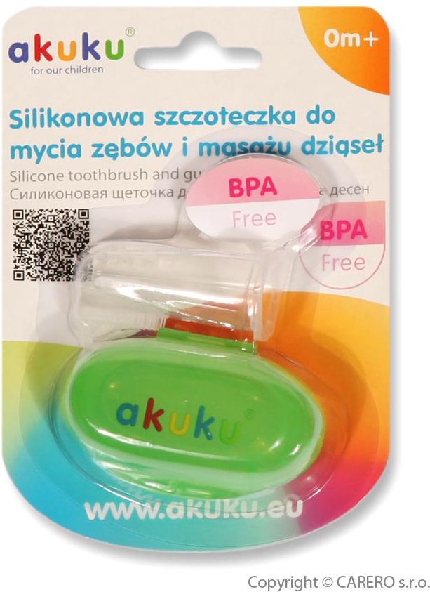 První zubní kartáček s pouzdrem Akuku zelený - obrázek 2
