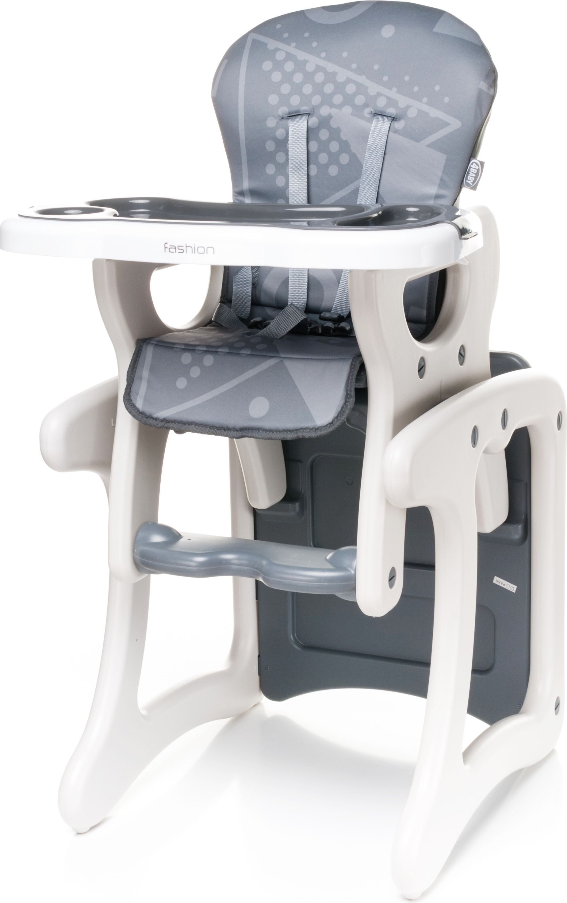 Jídelní židlička plastová 4Baby Fashion Grey - obrázek 1