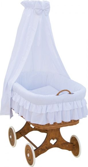 Proutěný košík pro miminko s nebesy Martin - bílá - obrázek 1