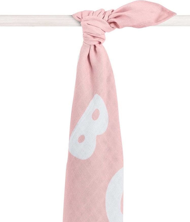 Jollein Osuška bavlněná XL 140x200 cm ABC blush pink - obrázek 1