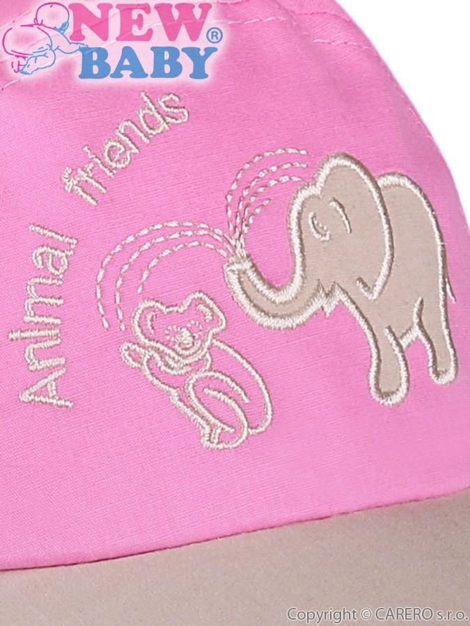 Letní dětská kšiltovka New Baby Animal Friend světle růžová&nbsp;-&nbsp;110 (4-5r) - obrázek 2