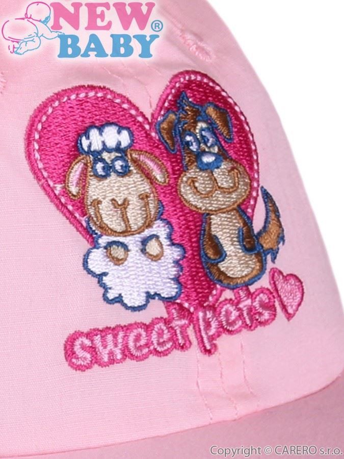 Letní dětská kšiltovka New Baby Sweet Pets světle růžová&nbsp;-&nbsp;86 (12-18m) - obrázek 2
