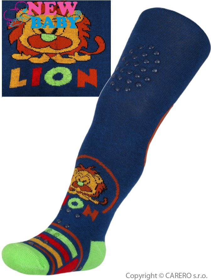 Bavlněné punčocháčky New Baby 3xABS tmavě modré lion 68 (4-6m) - obrázek 1