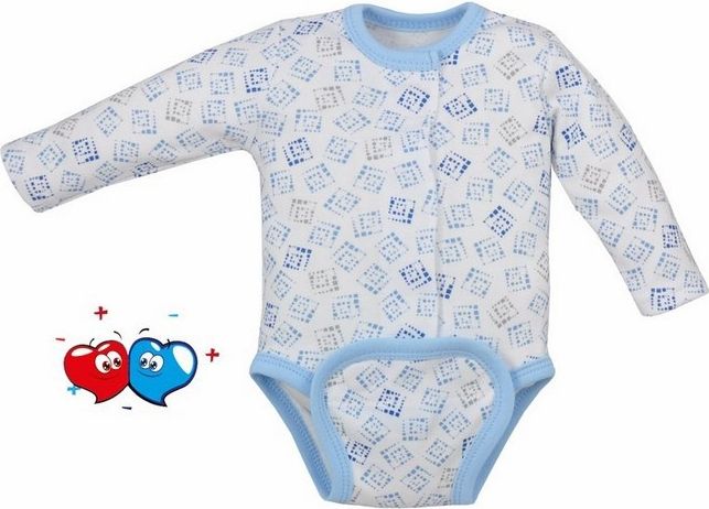 Kojenecké body celorozpínací Koala Magnetky modré s kostičkami&nbsp;-&nbsp;62 (3-6m) - obrázek 1