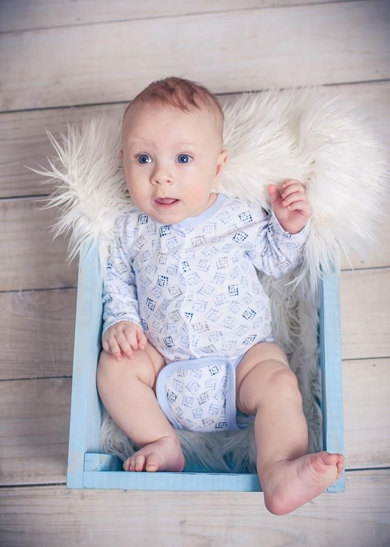 Kojenecké body celorozpínací Koala Magnetky modré s kostičkami&nbsp;-&nbsp;62 (3-6m) - obrázek 2