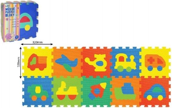 Wiky Wiky Měkké puzzle bloky DOPRAVNÍ PROSTŘEDKY 30 cm - obrázek 4