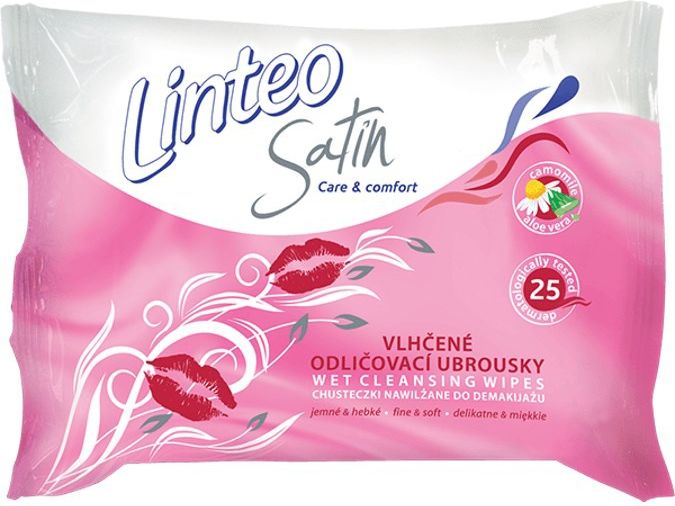 Vlhčené ubrousky Linteo Satin odličovací 25 ks - obrázek 1